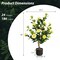 2-Pack 38" Faux Camellia Tree Artificial Floral Plant for Decoration Yellow